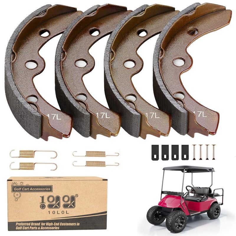 10L0L Golf Cart Brake Shoes Kit for Club Car DS & Carryall 1981-1994 OEM 101146302 101880701, EZGO XI-Serial 1983-1986, Yamaha G1 1978-1980, etc - Image 1